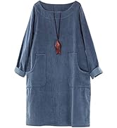 Minibee Women's Oversized Sweatshirt Dress Turtleneck Long Sleeve Tunic Tops Swing Dresses With Pockets