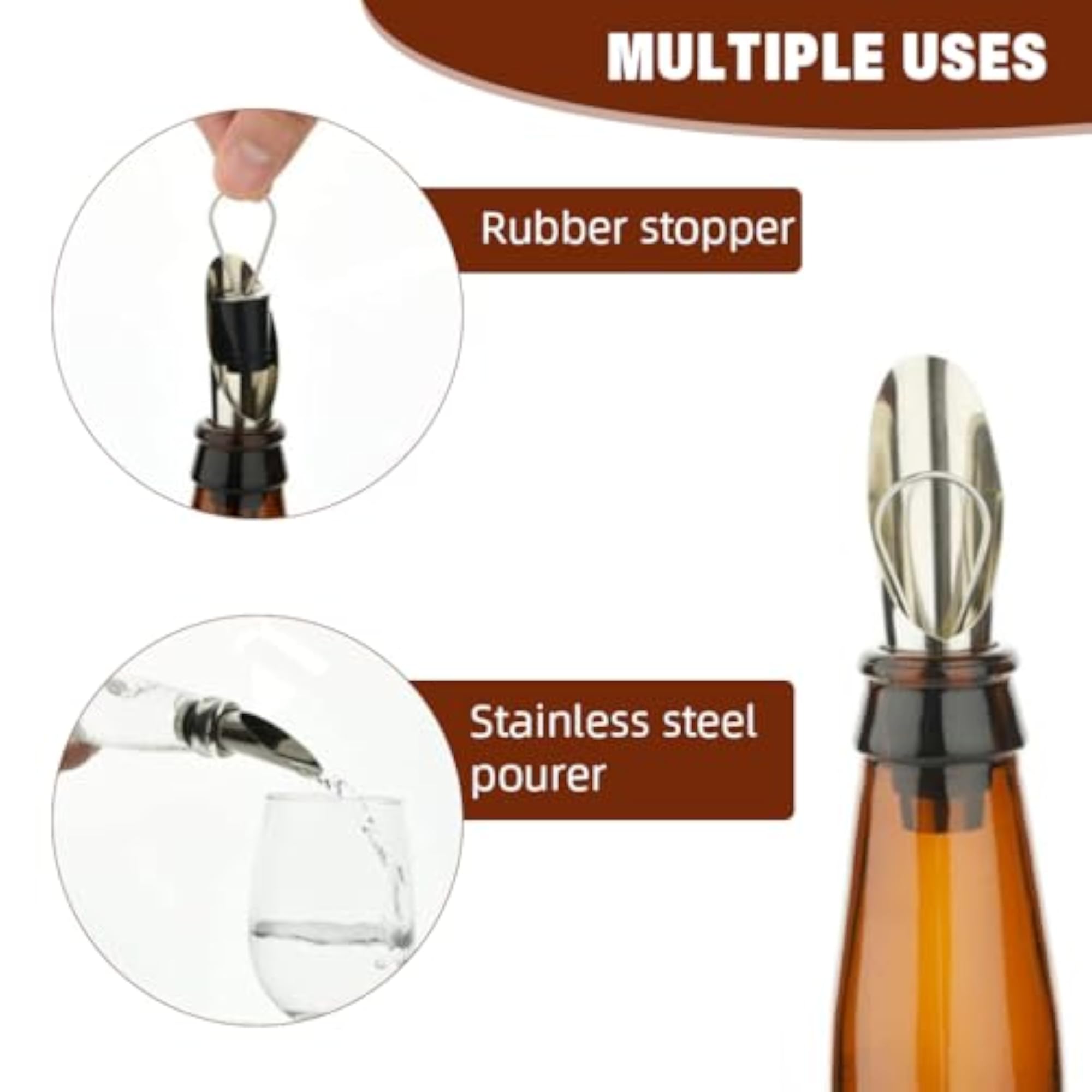 3-Piece Wine Corkscrew Set with Pourer & Stopper
