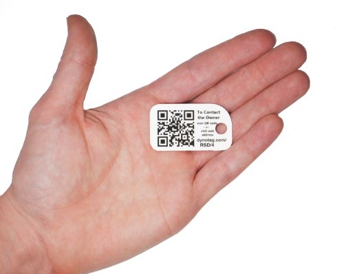 Dynotag Web Enabled Smart Mini Fashion ID Tags, with DynoIQ & Lifetime Recovery Service. 3 Identical Tags for Gear (Original White) - Thumbnail 3