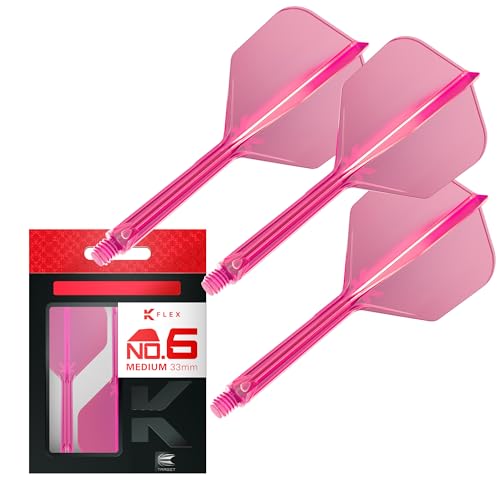 Target Darts K Flex Ailettes et Tiges de Fléchettes Intégrées, No.6 Rose (Moyen) | Lot de 3 K-Flex - No.6, Kflex All in One Ailettes et Tiges de Fléchettes Moulées...