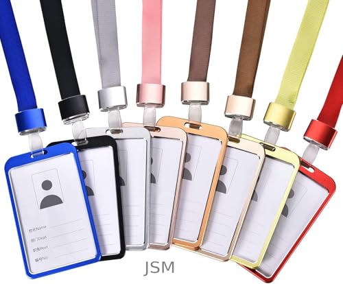 Image of Vertical i- Cards| Hard Metal ID Card Holder /Badge for Office| Compatible with Various Badge Holders, Clips, Lanyards, and Retractable Badge Reels (Pack of 3, Gold)