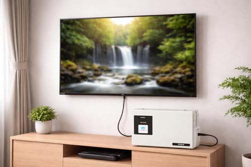 Image of Everest ECC 200 LED Voltage Stabilizer for TV up to 98 Inches, Set-Top Box & Home Theatre /Gaming Console | Wall Mount, Advanced Protection & Noiseless | White (Working Range : 90 V to 290 V)