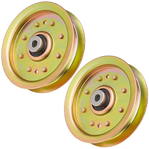Flat Idler Pulley for 753-08171 956-04129 Cub Cadet RZT50 LTX1050 LTX1046 GT2550 Troy-Bilt GT50 GT54 RZT42 TB42 Fits 38 42 50 54 Deck Riding Lawn Mower Tractor (2 Pack)
