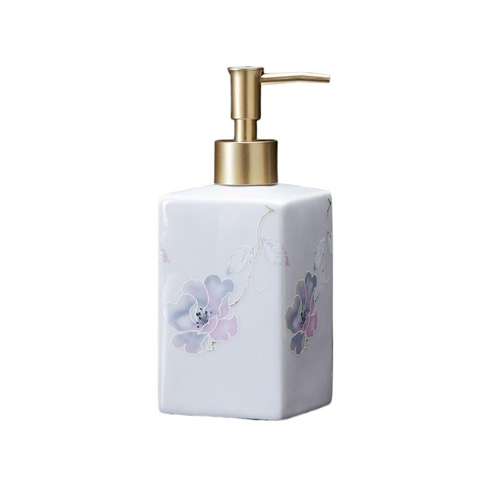 Cyairong-22 One Color Soap Dispenser High-Color Value Press Bottle Shampoo Body Wash Dispensing 280Ml/450Ml Empty Hotel Ceramic Lotion(Medium)
