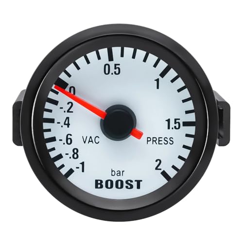 Reloj de presión de turbo 1-2 bar medidor de 52mm con puntero coche gasolina 12V azul 2