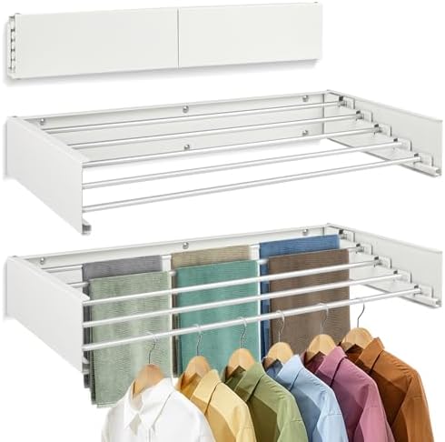 80 cm Varal Retratil, Varal Magico de Parede Retratil Recolhivel