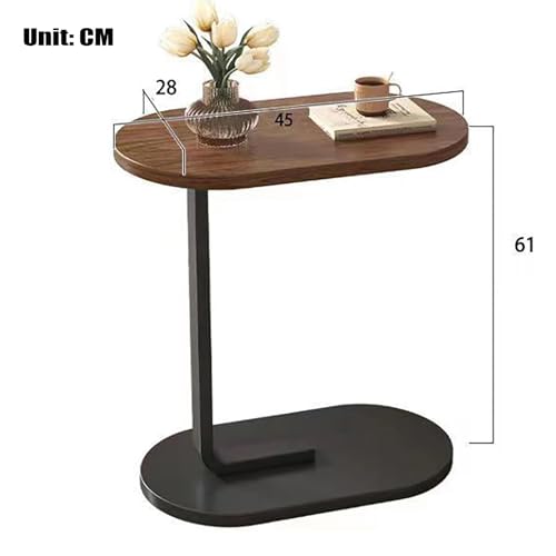 Mesa auxiliar en forma de C moderna mesa de metal para dormitorio salon y espacio pequeno 2