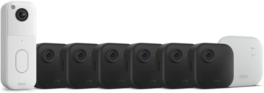 Video Doorbell + Outdoor 4 XR: cámaras de seguridad inteligentes inalámbricas, duración de batería de dos años, llegan hasta 400 pies de su hogar con alcance extendido. Módulo de sincronización XR incluido.