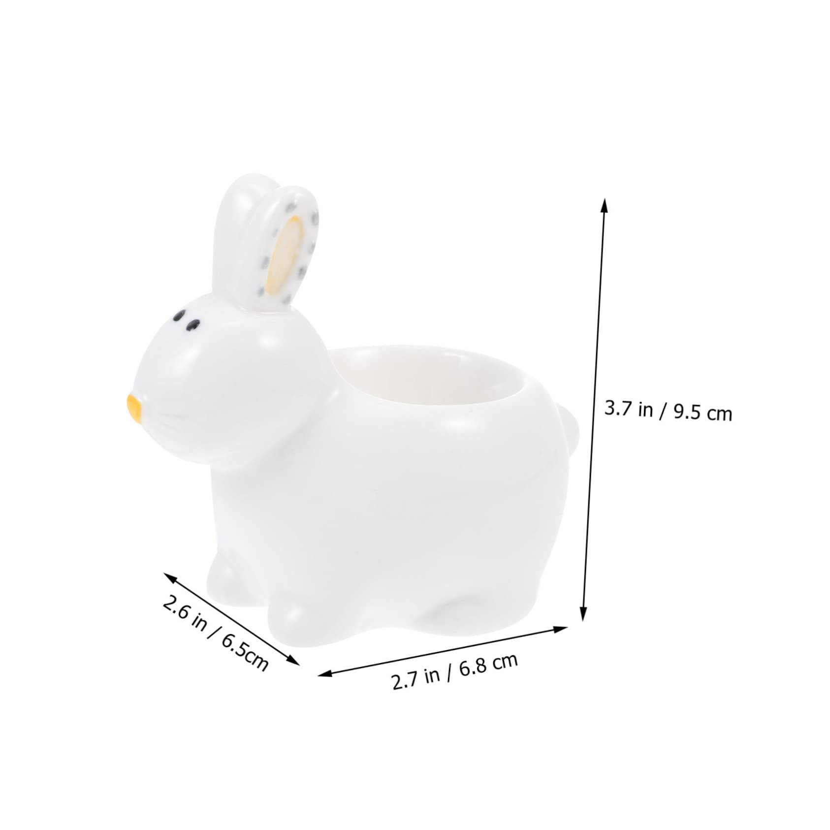 AUTSUPPL Rabbit Ceramic Egg Holder Delicate Decor Egg Plate Plush Bunny Toy Novelty Rabbit Toys Egg Toys Porcelain Egg Cup
