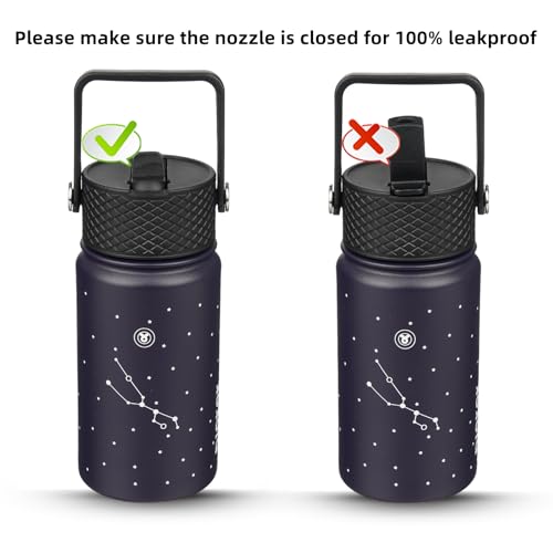 Image of BJPKPK Insulated Water Bottle, 15oz Stainless Steel with Straw Lid