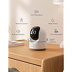 GNCC Pet Camera, Indoor Camera for Baby/Pet/Security with Night Vision, Dog Camera, 2-Way Audio, 2.4G WiFi, 360° PTZ Remote Control(Manual Up and Down), Smart Detection, SD&Cloud Storage, P1 - Image 2