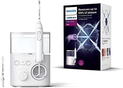 Philips Sonicare Power Flosser 3000, Munddusche mit Quad Stream Technologie, weiß (Modell HX3711/20)