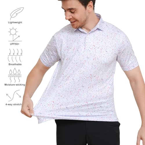 Polo de Golf para Hombre Manga Corta Secado Rápido Rendimiento Transpirable Cuello Rigido miniatura 3