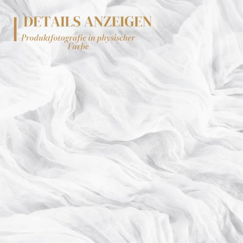 4er-Pack weißer Käsetuch-Tischläufer, halbtransparenter Tischläufer, Gaze-Tischdecke, 10 Fuß, rustikale Dekorationen für Küche, Hochzeit… – Ansicht 3