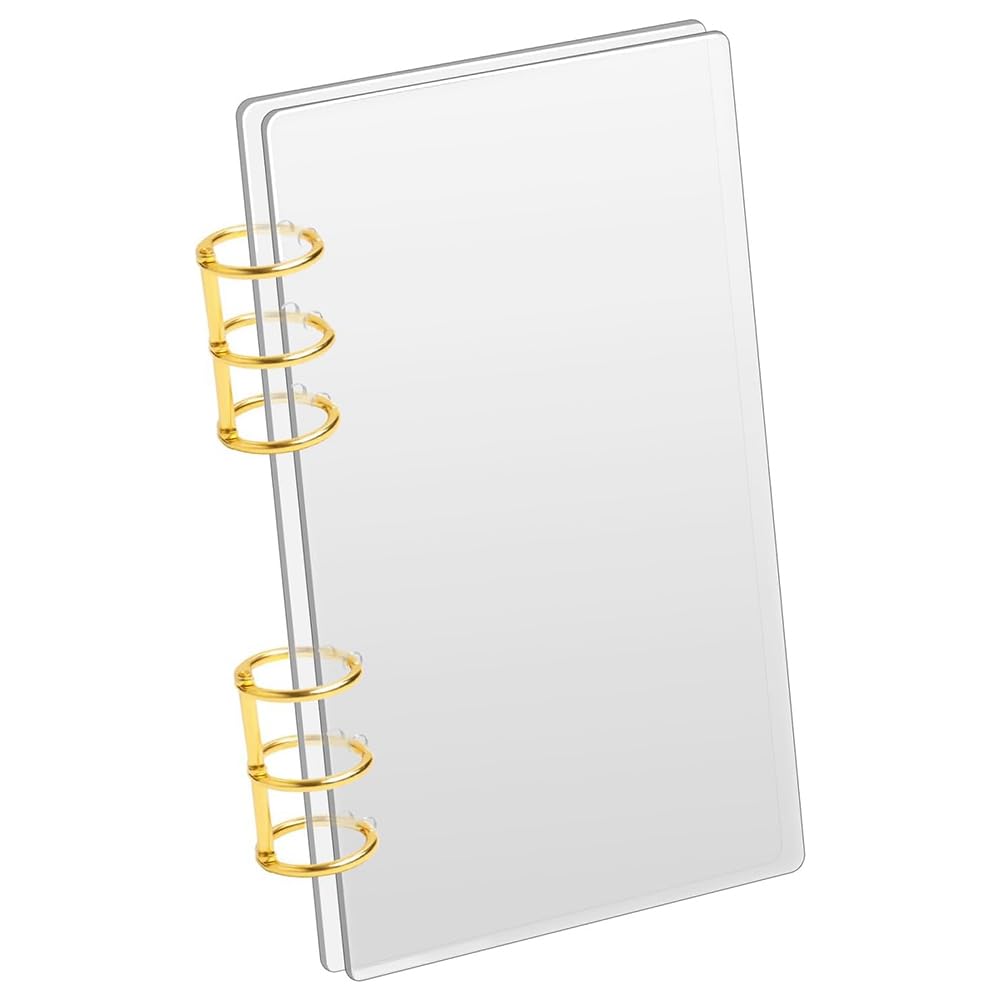 Pinafresa Ring Binder A6 Clear Acrylic with Gold Metal Round Ring- Perfect for Storing, Organizing, Summarizing, and Ideal for Collecting
