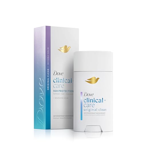 Dove Clinical + Care Antiperspirant Deodorant Invisible Solid Stick for Women Original Clean with Nourishing Serum 2.6 oz