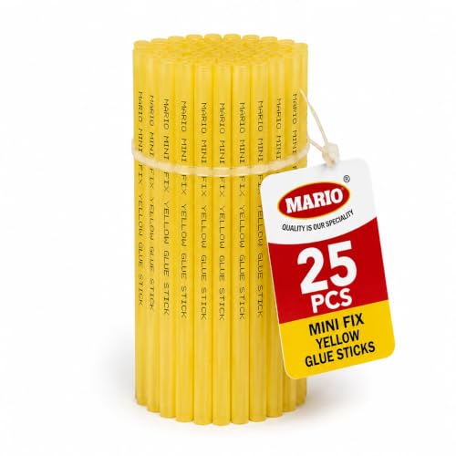 Image of Mario Mini Yellow 7mm Hot Melt Glue Sticks for 20W Glue Gun (25 Pcs) | Strong Adhesive for DIY, Art & Craft, Repairs | Mini Glue Gun Sticks