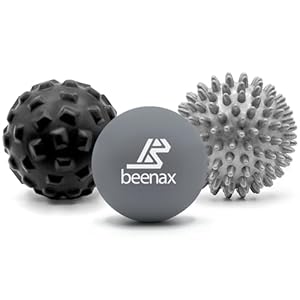 Beenax Massage Ball (Set of 3) – Trigger Point Therapy, Myofascial Release, Plantar Fasciitis, Deep Tissue, Pain Relief and Stiffness Reduction – Relieve Stress and Relax Tight Muscles