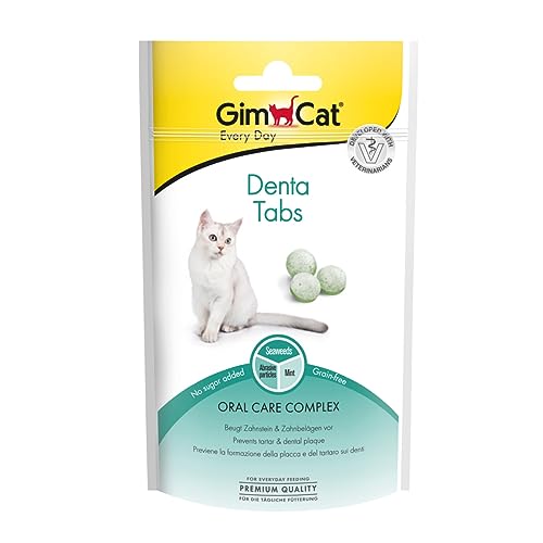 GimCat Denta Tabs - Funktionaler Katzensnack unterstützt die Zahnpflege - 8er Pack (8 x 40 g)