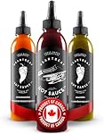 Heartbeat Hot Sauce - Mélanges 3-Pack (3 Arômes: 1 x Habanero rouge, 1 x Jalapeno vert, 1 x Habanero de la myrtille)