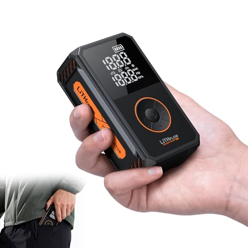 LiTHFLOW Tire Inflator Portable Air Compressor, Cordless Mini Bike Pump Kit with Large Display Screen, 1 Min Faster Inflation with LED light, 150PSI Portable Air Pump for Cars,Bike,Ball