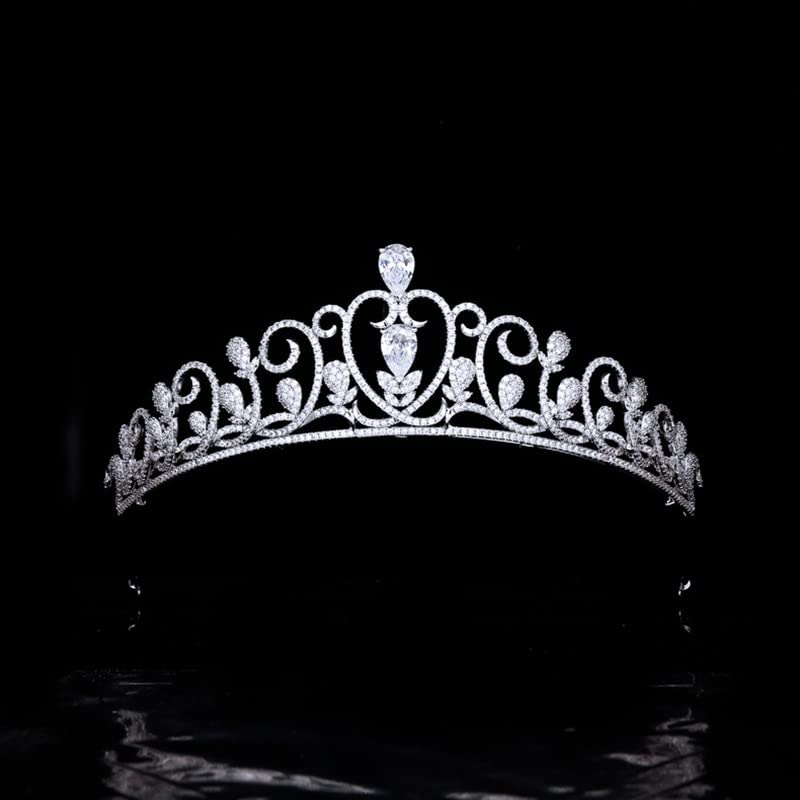 Kryształowa Tiara korony dla kobiet perła cyrkonia korona ślubna dla panny młodej nowa prosta opaska do włosów akcesoria do włosów ślubne akcesoria do nakrycia głowy, 332