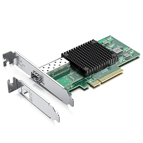 HCX Go Scheda di Rete 10GBase-T (10Gbps) Grado Server, interfaccia SFP+ certificata IEEE 802.3, PCIe x8, Chip 82599EN (X520-DA1), Compatibile Windows/Windows Server/Linux/Vmware Esxi