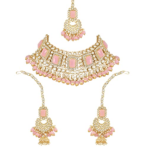 I Jewels Elegant Indian Wedding Faux Bollywood Pearl Kundan Studded