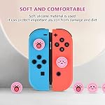 DLseego Cute 4PCS Thumb Grips Caps for Switch/Switch OLED/Switch Lite Soft Silicone Joy Con Joystick Cover Protective Janpanese Amine Cartoon Analog Button Caps - Pink