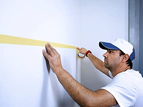 tesa Precision Masking Tape 4344 Standard Pack of 4 Professional Masking Tape with Thin Paper Backing for Precise Masking and Covering Orange 50 m x 38 mm Each - Image 3