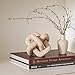 DN DECONATION 3 Link Knot Decor, Beige Travertine Coffee Table Decoration, Boho Resin Chain Link Decor, Modern Shelf Entryway Objects for Home Living Room Farmhouse Bedroom Inspired Aesthetic Art