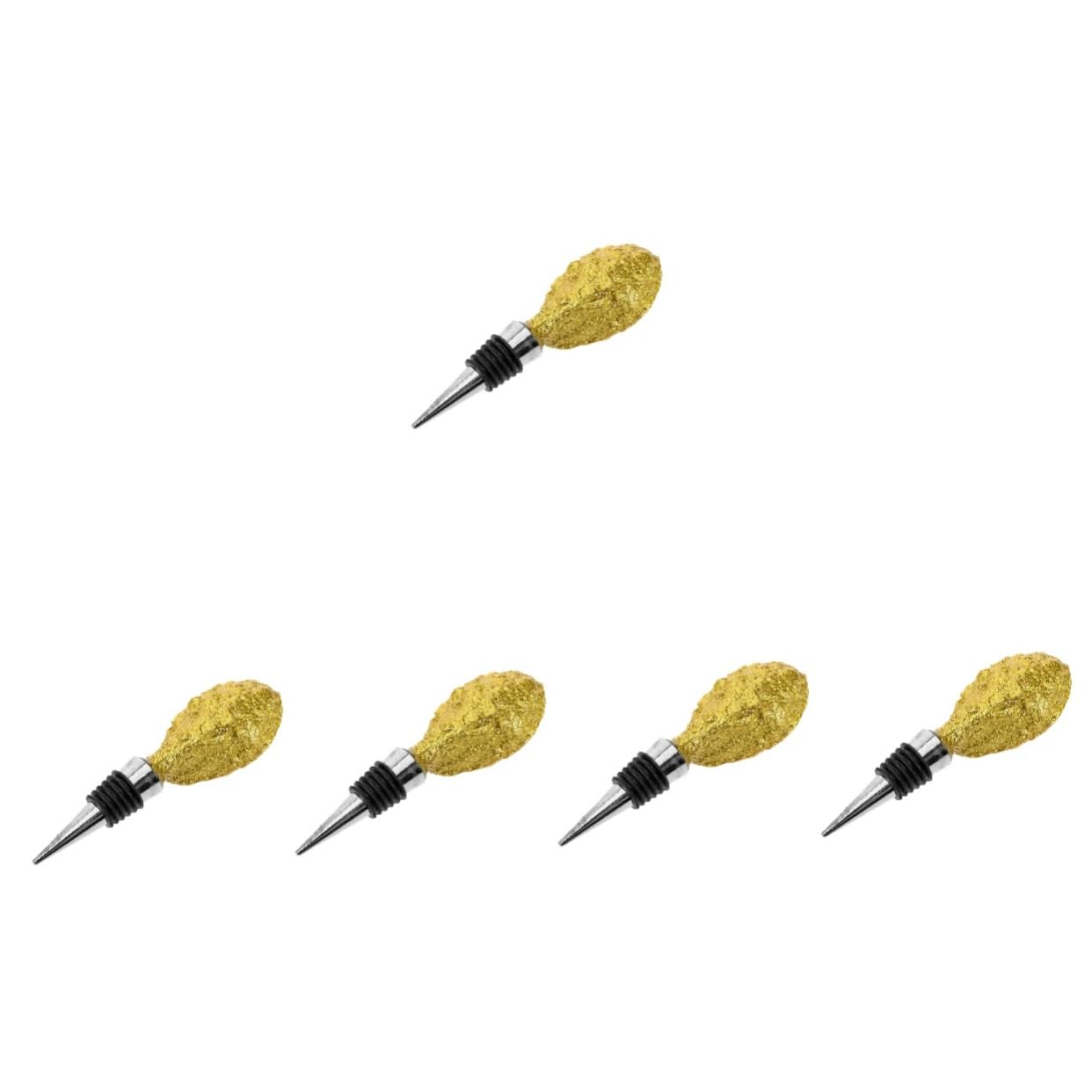 Alipis 5stücke Weinverschluss Mit Austern-Design Doppelter Dichtung Für Optimale Frische Eleganter Weinstopper Für Partys Und Festivals Goldfarben