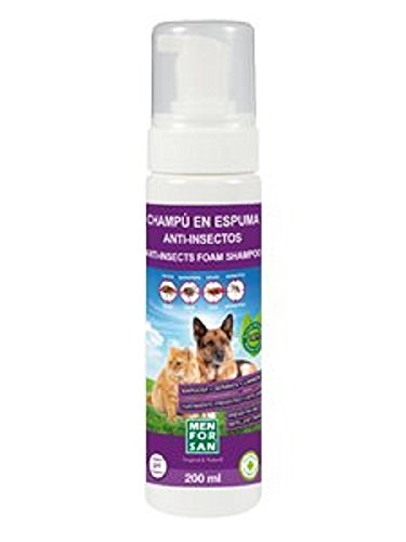 MEN FOR SAN M0283 Champú Espuma Anti-Insectos Perros y Gatos, 200 ml