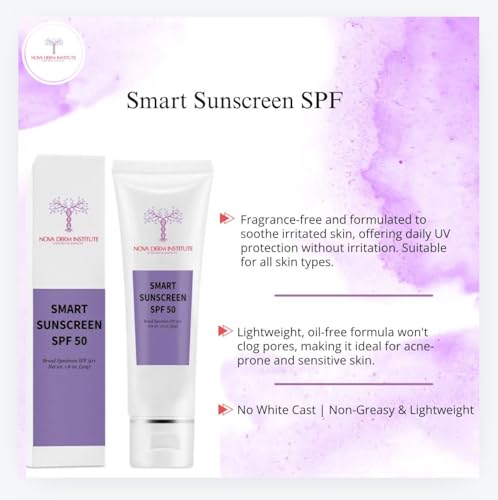 Nova Derm Institute Smart Sunscreen Daily Spf 50 Clear Sunscreen For Face Clear Zinc Oxide, Oil-Free & Non- Comedogenic Sensitive Skin Care Sun Protection Facial Sun Screen For Acne-Prone Skin thumb #6