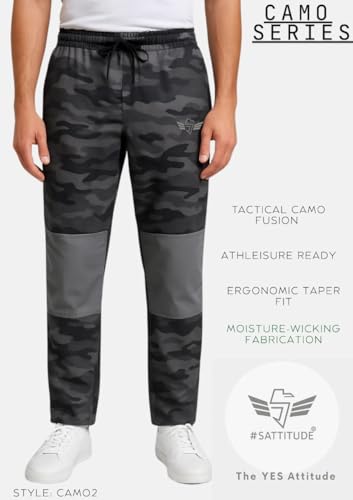Image of Men's Spandex Polyester Track Pants | Stretchable Dry-Fit Activewear Bottoms for Gym, Running, Training & Sports | Lightweight Elastic Waist Straight Fit Trackpant for Men