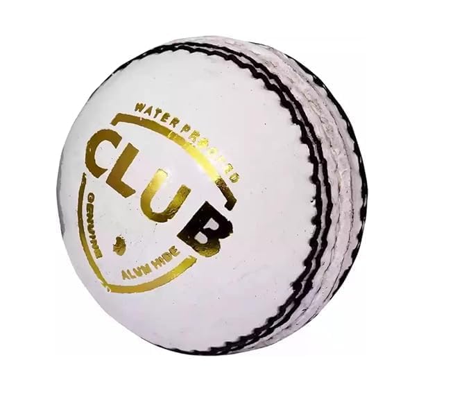 Club Cricket Leather Ball - Pack of 1 (White)-picture-21