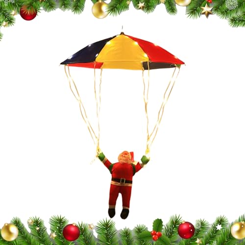 Lumières de Père Noël parachute LED pour décoration extérieure et sapin