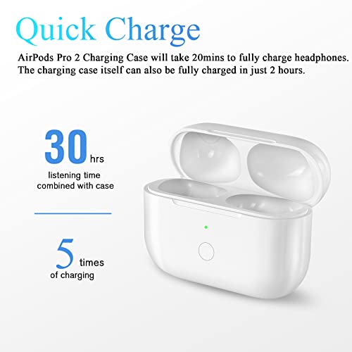 Compatible For Airpods Pro 2Nd Generation Charging Case Replacement, Compatible For Wireless Airpods Pro 2 Charger Case With Bluetooth Pairing Sync Button, Built-In Large Battery #TOP3
