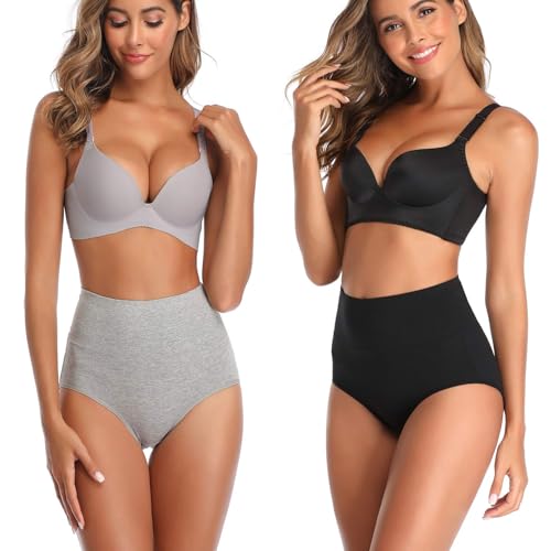 ANNYISON Womens Underwear, Soft Cotton High Waist Breathable Solid Color Briefs Panties for Women3