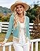 GRACE KARIN Cardigan Sweaters for Women Spring Summer Fashion Sweater Lightweight Cropped Cardigan (Light Blue,S)