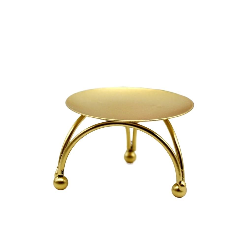 HTTGDGDH Geometric Round Iron Candle Holder Desktop Decorative Ornament,