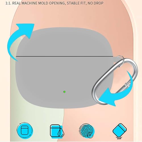 Image of Anvique Silicone Case Cover for Oneplus Nord Buds 4 Pro, Scratch Resistance, Shock Absorption, with Premium Carabiner (Grey R)