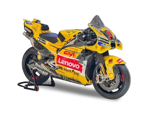 Maisto MotoGP 2023 Ducati Desmosedici GP No1 Bagnaia con Soporte, Escala 1:18, Réplica Oficial de Francesco Pecco, Juguete, Pieza de colección para niños y Fans del Motor, 3 años (78109)