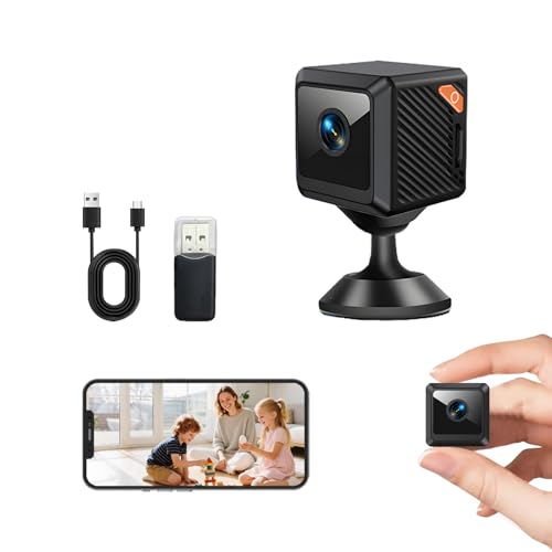 LAIVIYA Cámara de vigilancia WiFi inalámbrica para Interiores, minicámara espía Oculta para Interiores, 1080p, visión Nocturna, detección de Movimiento, Doble Almacenamiento (SD/Nube), Control Remoto
