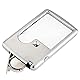 Meichoon Vergrößerungsglas 3X 6X Mini-Karten-Stil Beleuchtete Lupe mit LED-Licht Tragbare Quadratische Lupe mit Lederhülle Karte Briefmarken Münzsammler UC49