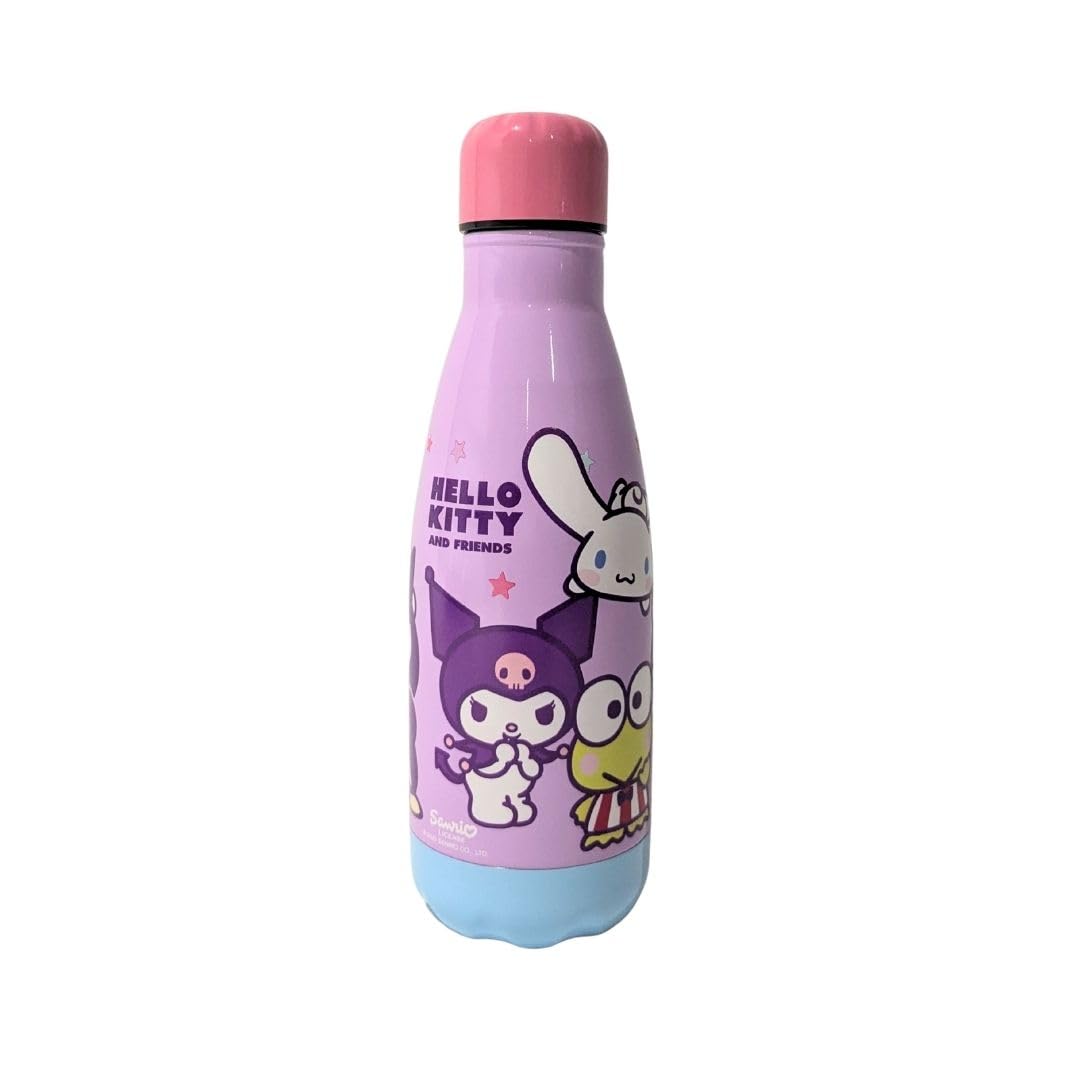 My sweety pop - Hello Kitty Stainless Steel Water Bottle – Children – Adult – Teenagers – Meal – 22.5 cm – 500 ml – Hydration – Gift Idea (Hello Kitty – Pink/Purple)
