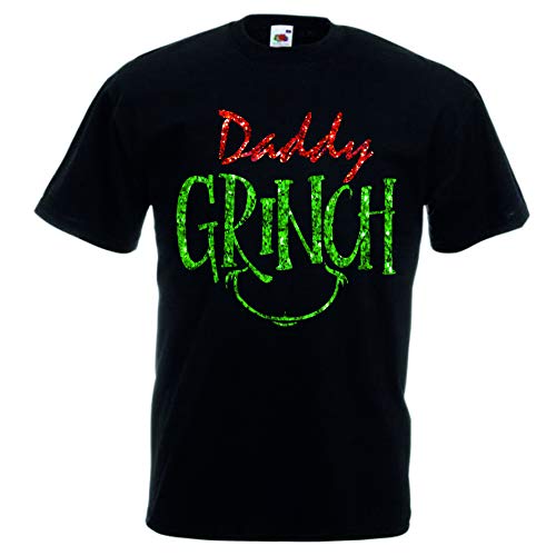 Daddy Grinch Christmas T-Shirt Dr Seuss Xmas Gift Novelty T Shirt Mens Sizes S - XXXL (XLarge, Black)