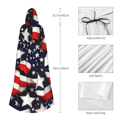Cape à capuche médiévale drapeau américain : le costume idéal sans stress - 2