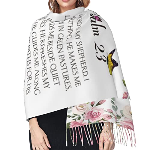 Psalm 23 Evening Wraps The Lord Is My Shepherd 23rd Psalm Floral Pashmina Shawl For Men Inspirational Bible Verse Scripture4