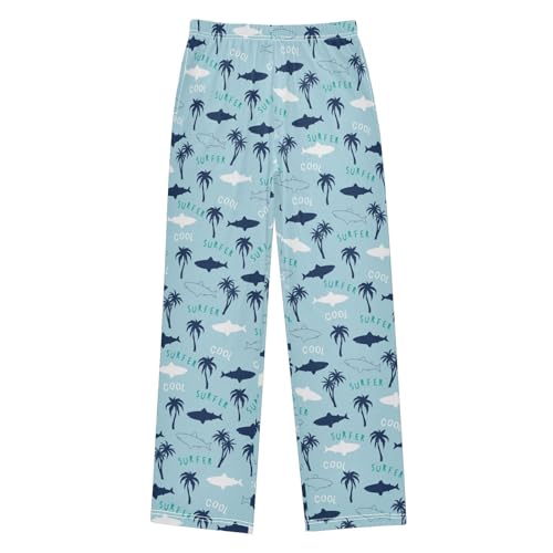 Palm Tree Shark Boys Pants for Kids Jogger Pants with Pockets S-XL